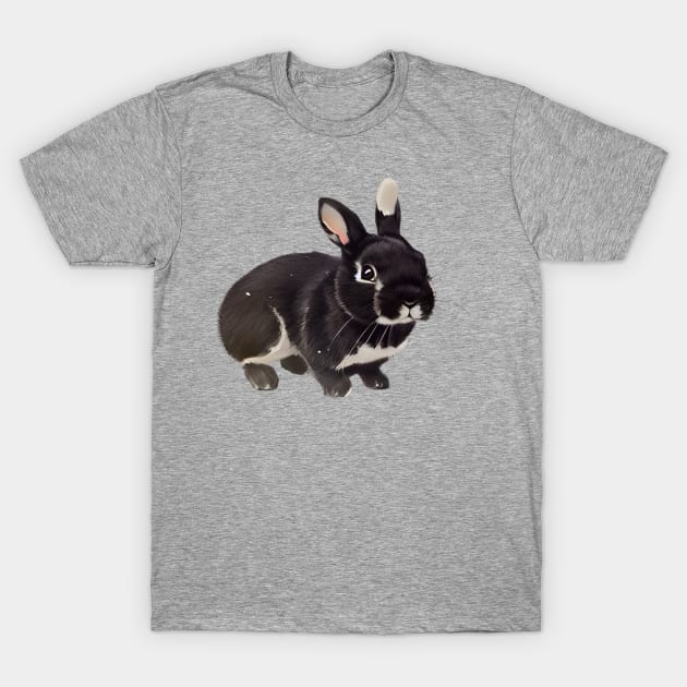Silver Marten Rabbit with Cutesy Eyes T-Shirt by wigobun